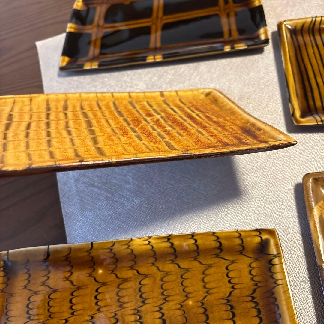 Ｋ*o様 スリップウェア　角皿　５枚セット