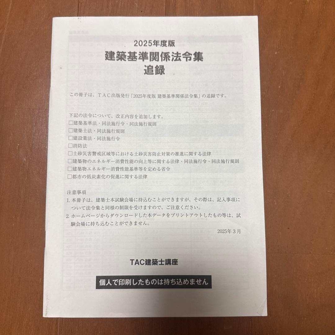 建築基準関係法令集 2025年版［線引き・インデックス済］