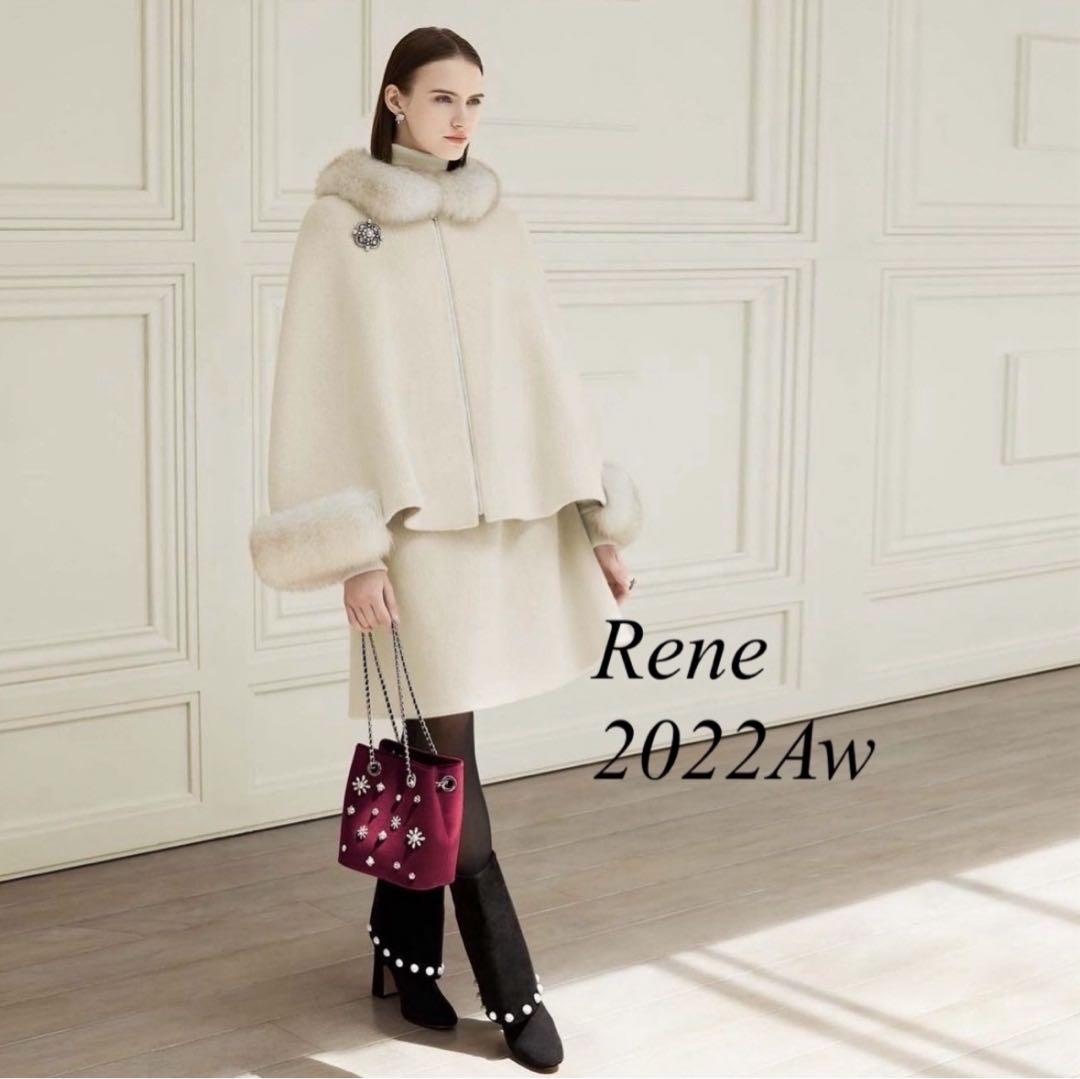 Reneルネ2022年AW フォックスファーニットケープ