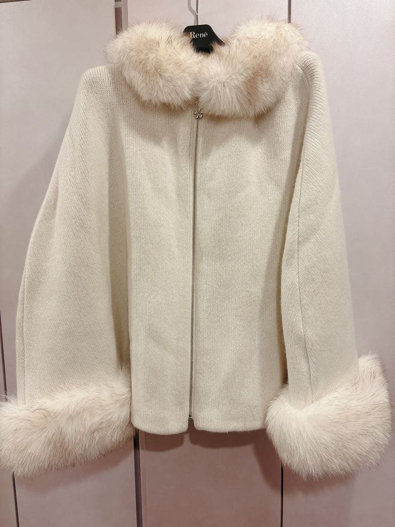 Reneルネ2022年AW フォックスファーニットケープ