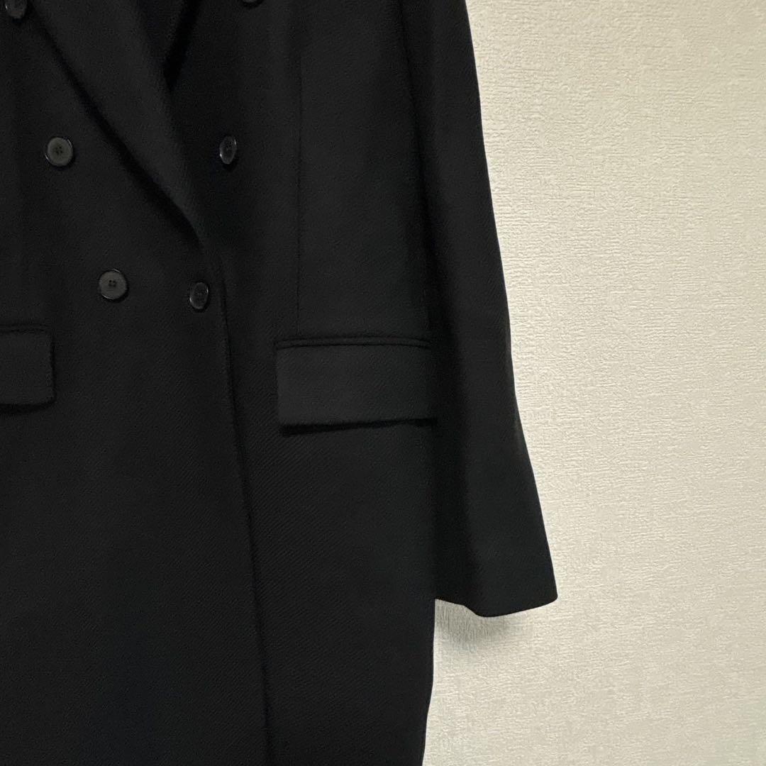 美品　ZARA マンテコ ダブルチェスターコート ブラック　L 人気完売品