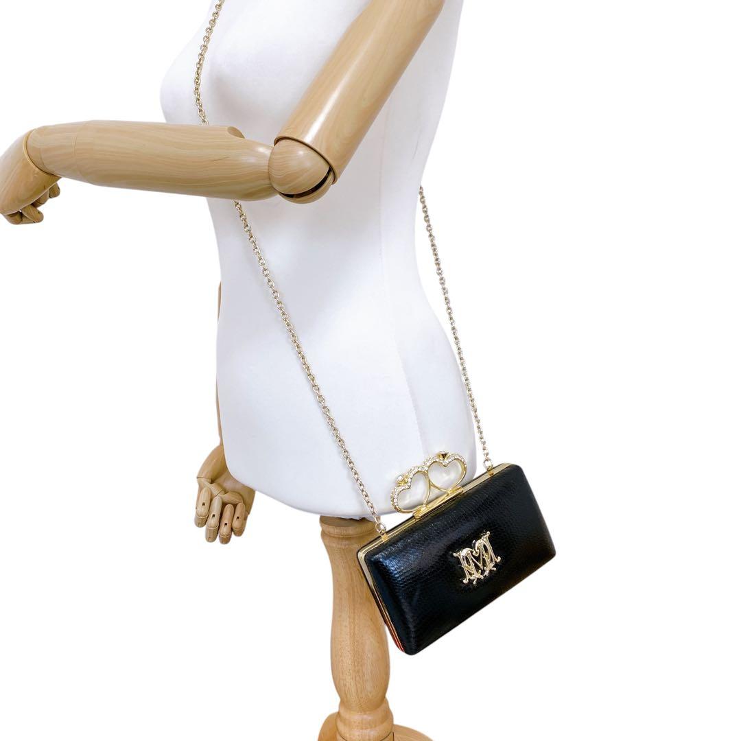 未使用級 ラブモスキーノ チェーンショルダーバッグ ハート ラインストーン