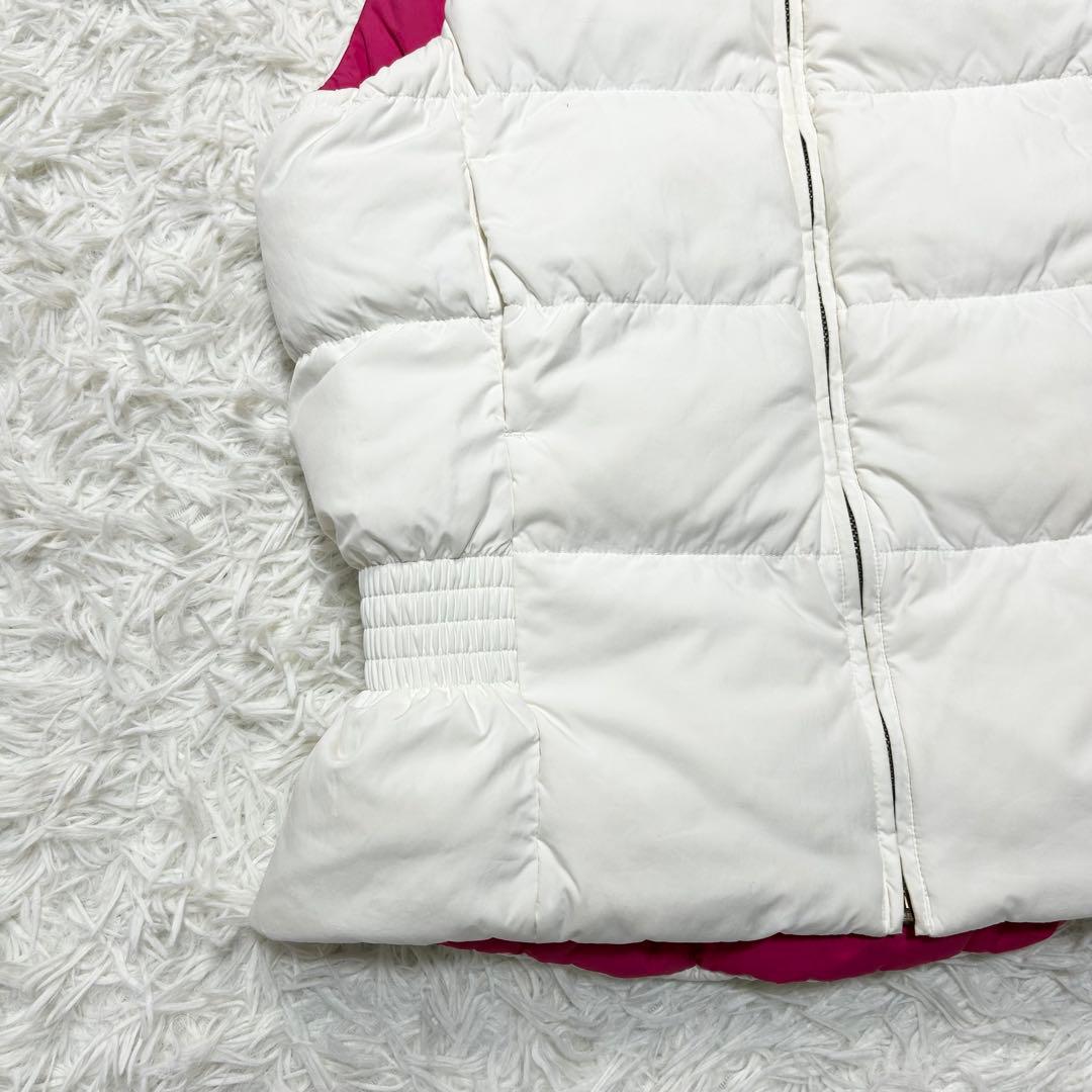極上品 ラルフローレン ダウンベスト ポニー 白 ピンク リバーシブル 金金具