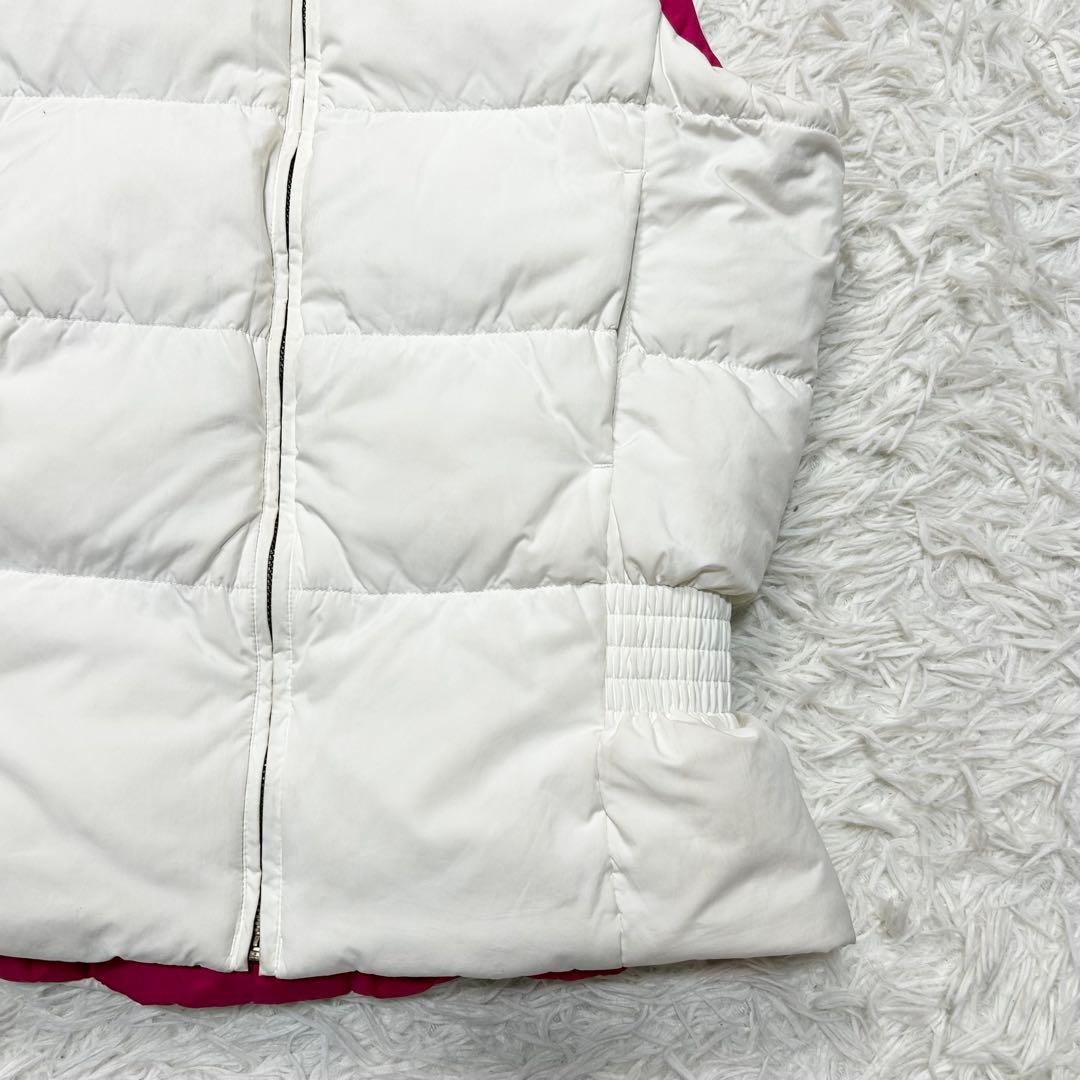 極上品 ラルフローレン ダウンベスト ポニー 白 ピンク リバーシブル 金金具