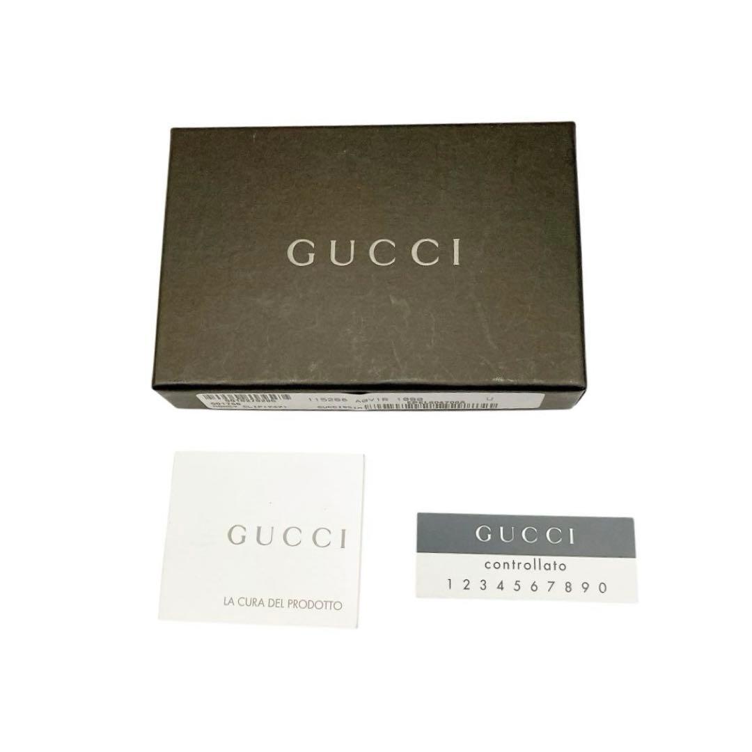 美品✨GUCCI マネークリップ　シマ　GG 総柄　シルバー　レザー　付属品完備