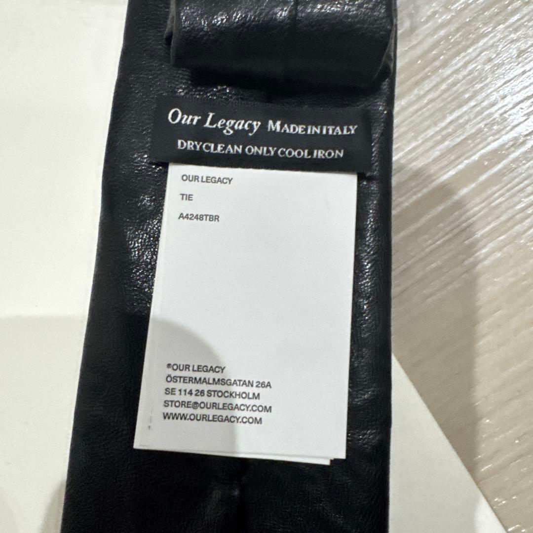 小物 OUR LEGACY TIE Black Real Fake Leather