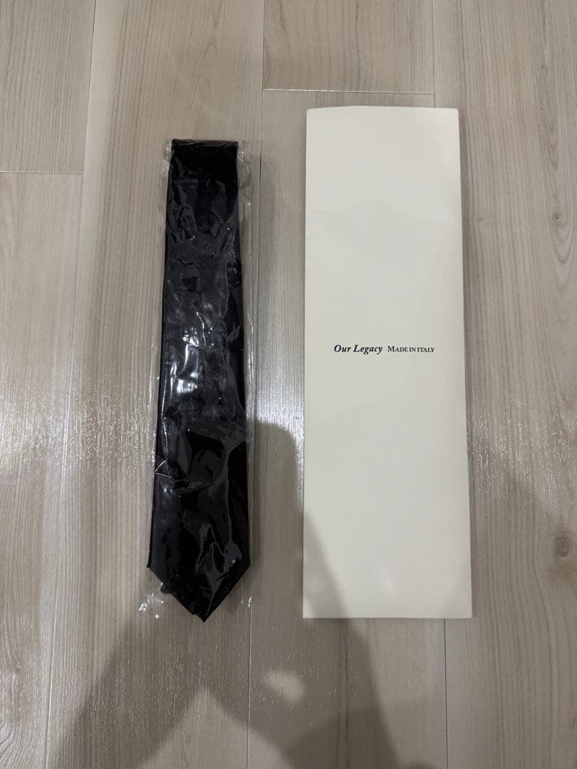小物 OUR LEGACY TIE Black Real Fake Leather