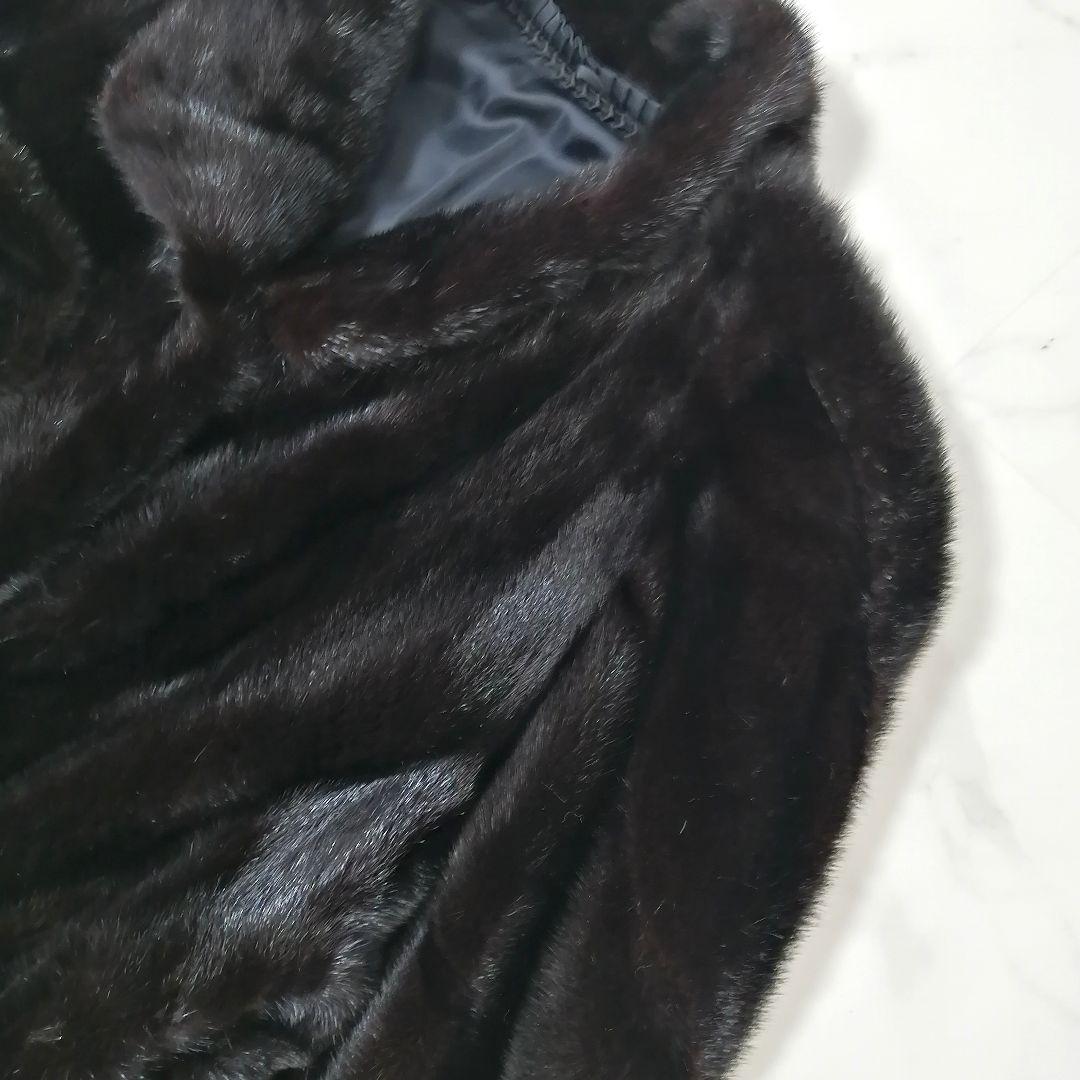 SAGAMINK　ブラック ミンク　毛皮 ロングコート　15　大きいサイズ　高級