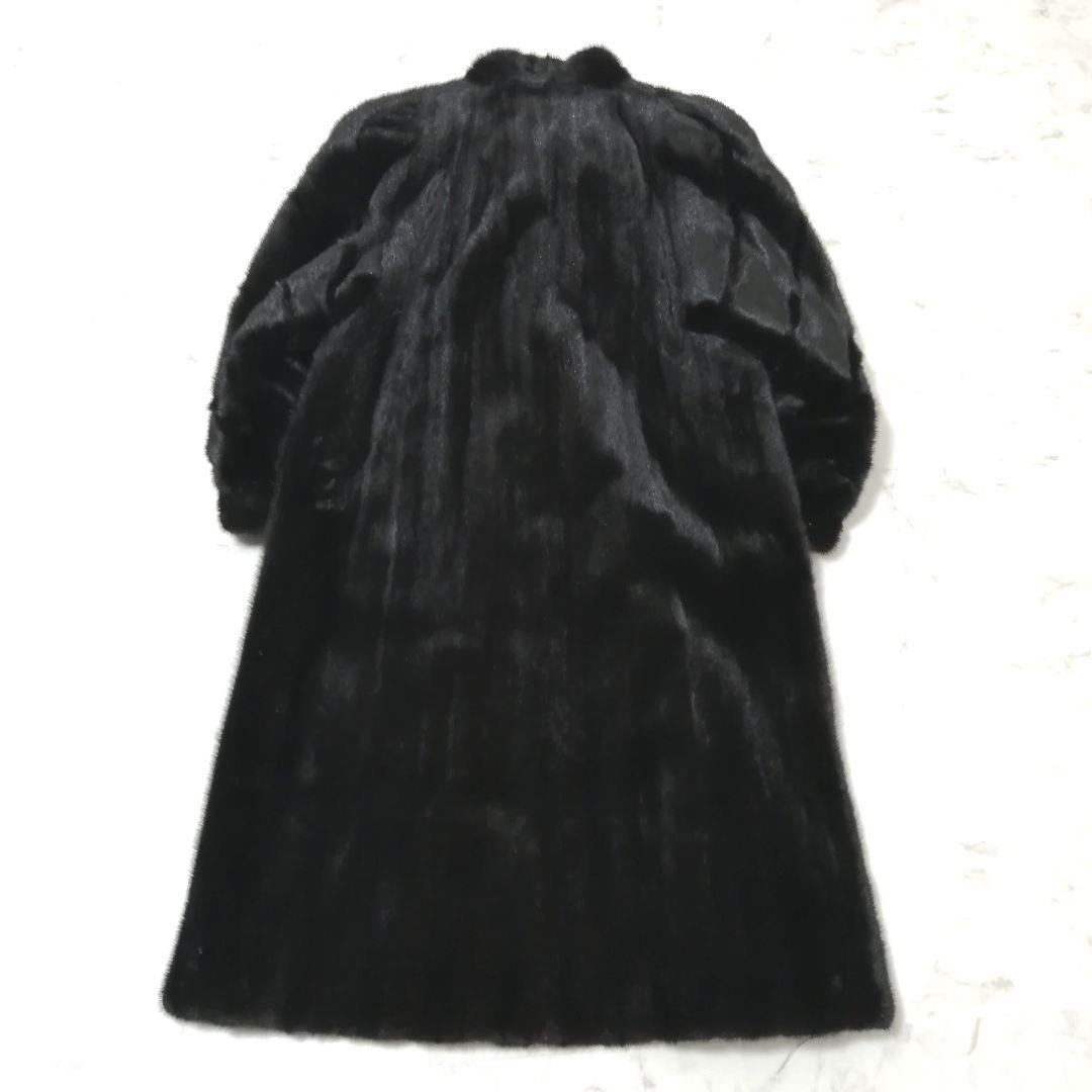 SAGAMINK　ブラック ミンク　毛皮 ロングコート　15　大きいサイズ　高級
