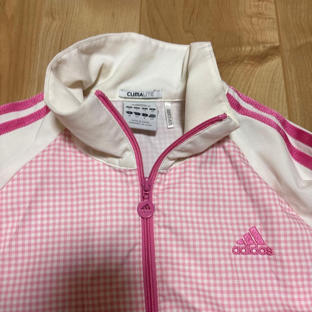 adidas ギンガムチェック CLIMALITE ジップアップジャケット