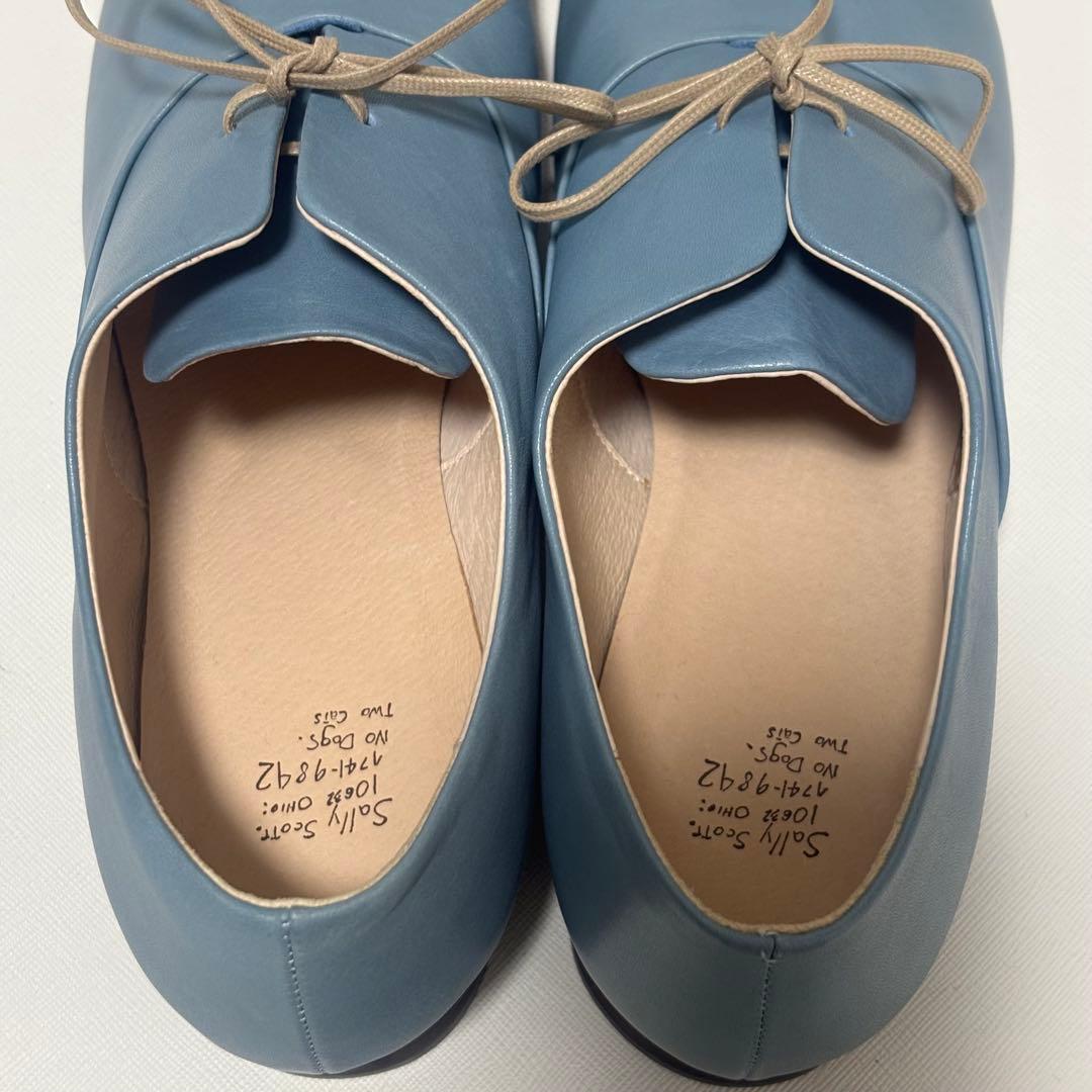 サリースコット レースアップシューズ ブルー　Lサイズ