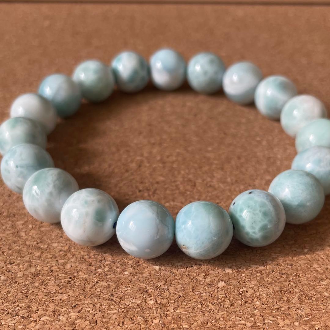【イムハタ】高品質　ラリマー　約11㎜ ブレスレット 天然石