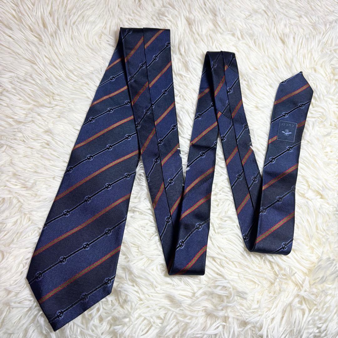 ✨現行✨【ほぼ未使用】GUCCI ネクタイ　GG柄　イターロッキング