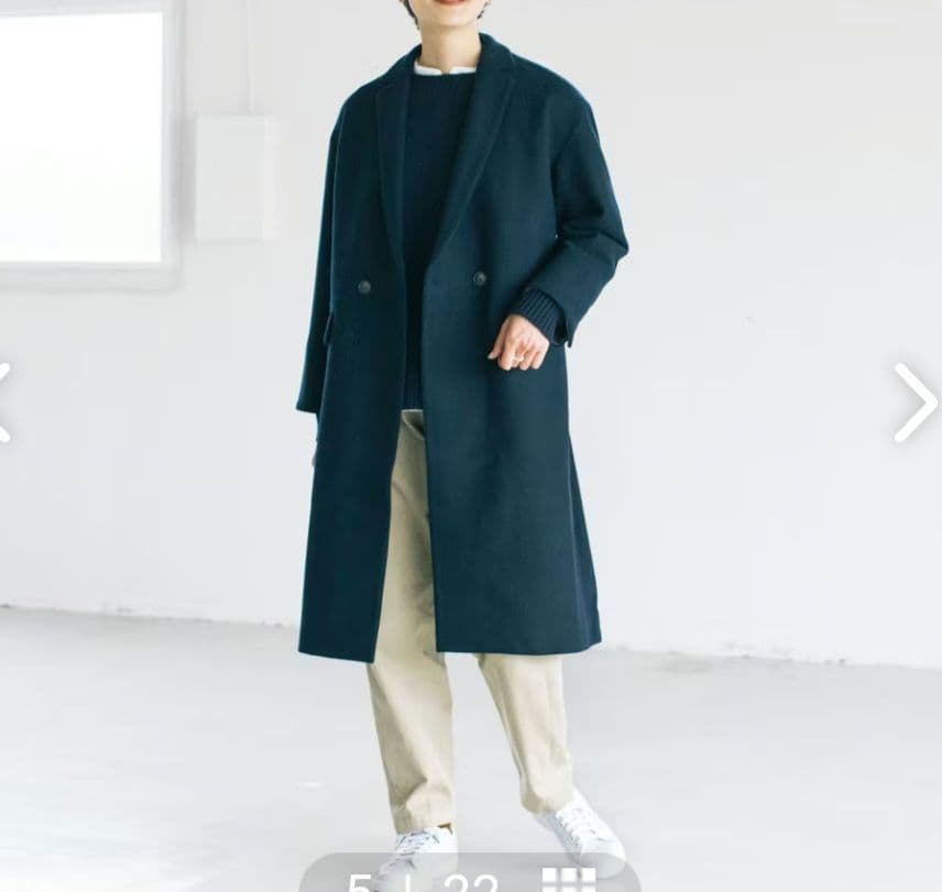 定価3万　北欧暮らしの道具展　「アレンジ襟のかろやか」チェスターコート