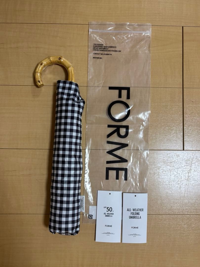 FORME 東原亜希 晴雨兼用傘 ギンガムチェック