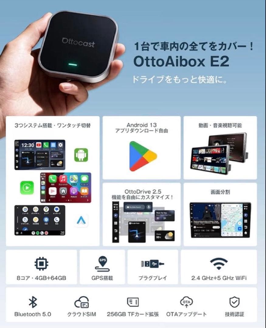 オットキャスト OttoAibox E2 2026新型 Android 13