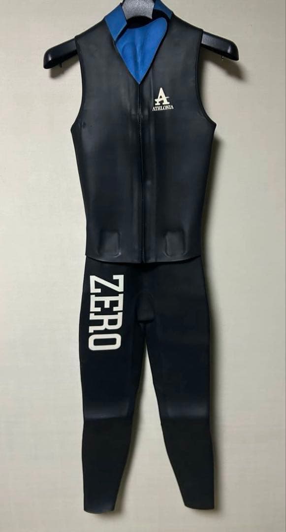ATHLONIA ウエットスーツ 黒 トライアスロン　ロングジョン　Sサイズ
