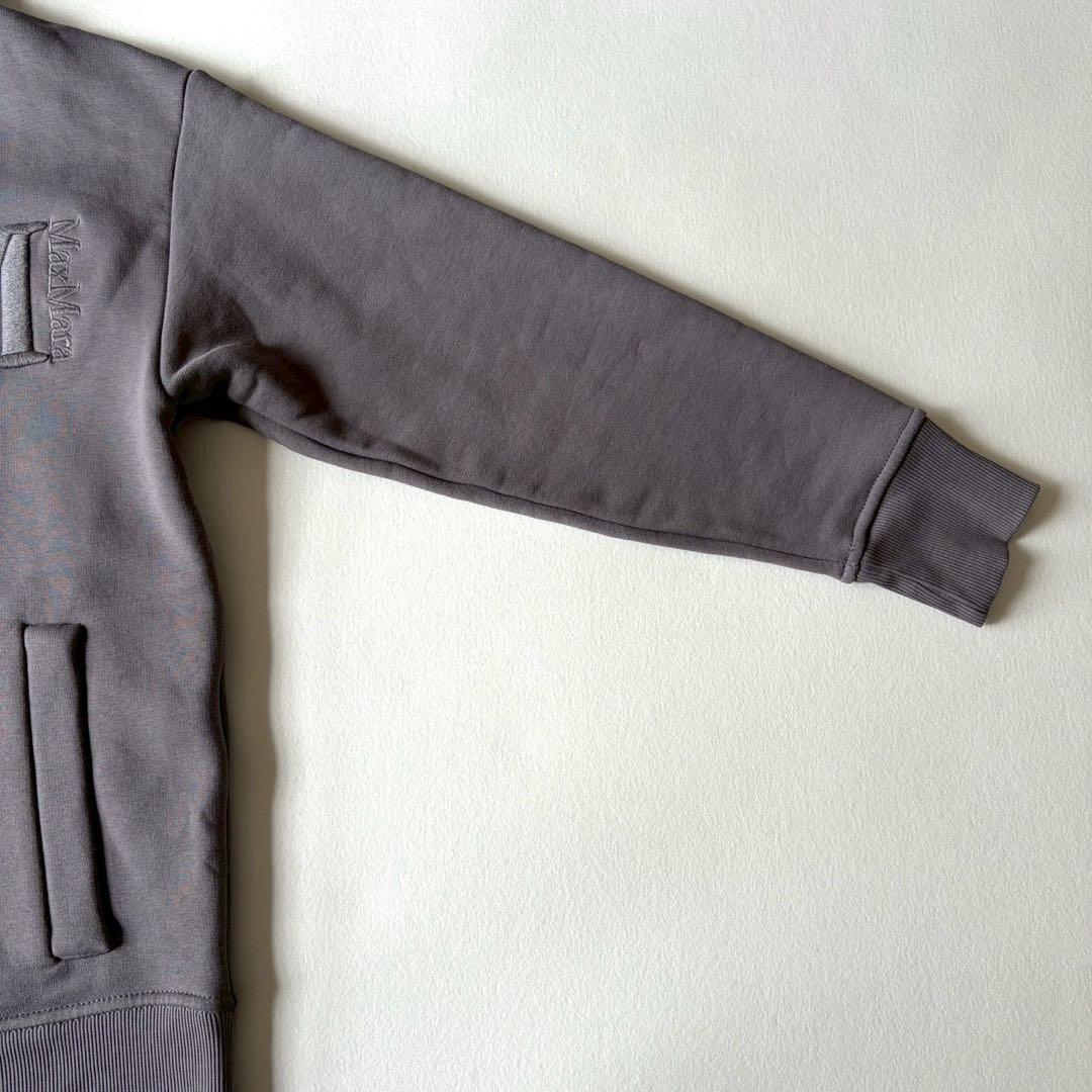 'S Max Mara ロゴ スウェットパーカー XS グレー 裏起毛 Wジップ