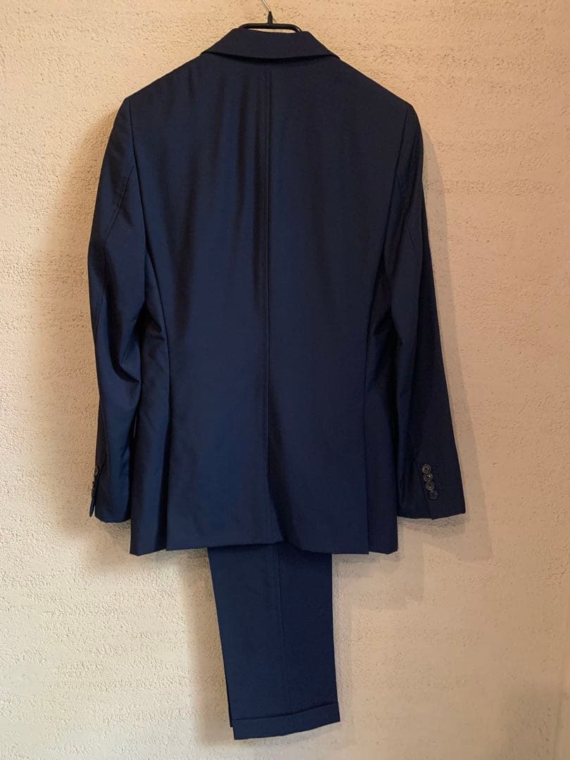美品PRADAプラダイタリーメンズ2ボタンセットアップスーツ46R/Mネイビー