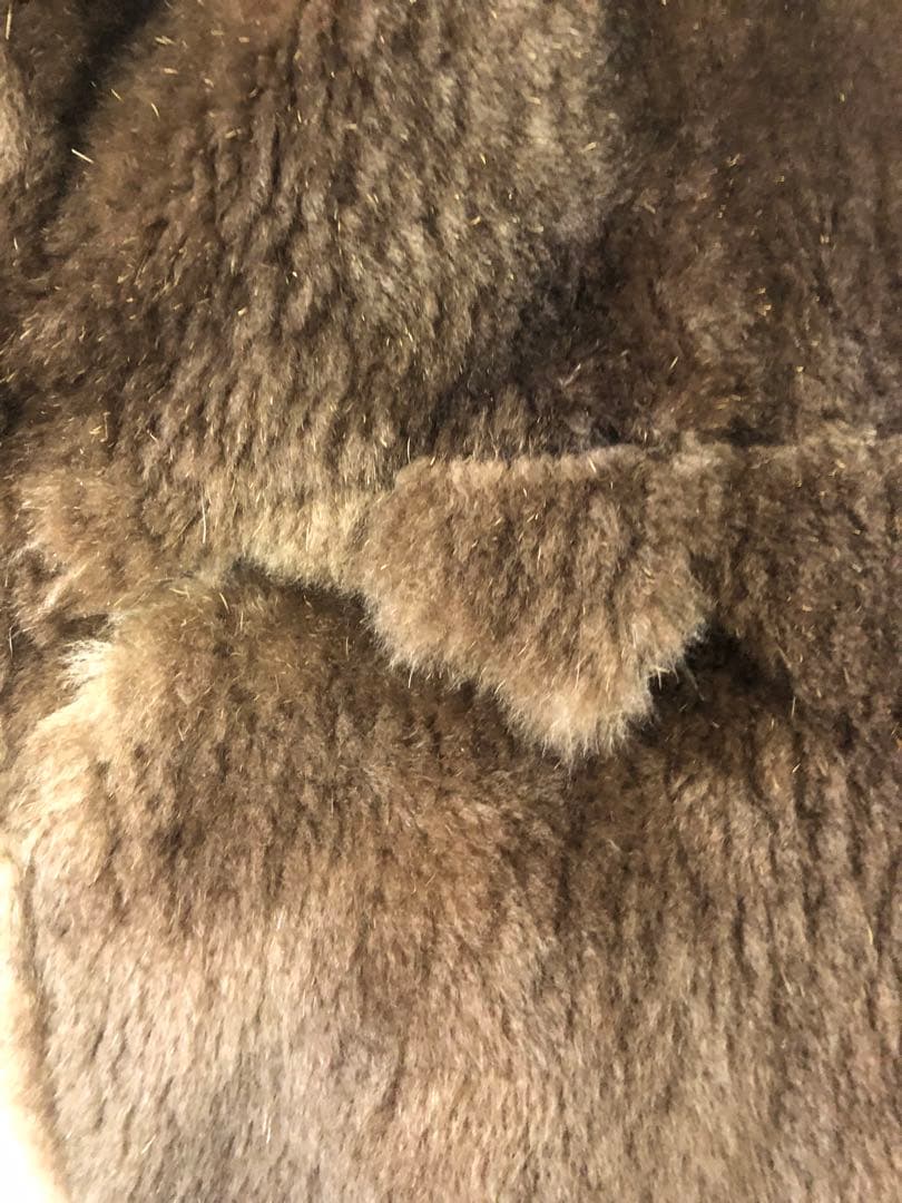 訳あり MaxMara マックスマーラ 黒と茶色のファーコート ロング M