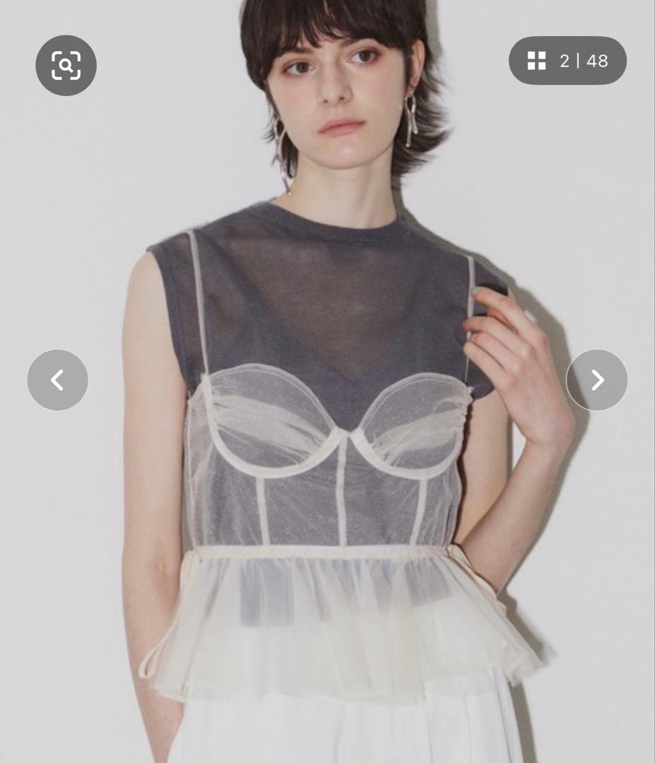 LA BELLE ETUDE ペプラムビスチェ ホワイト