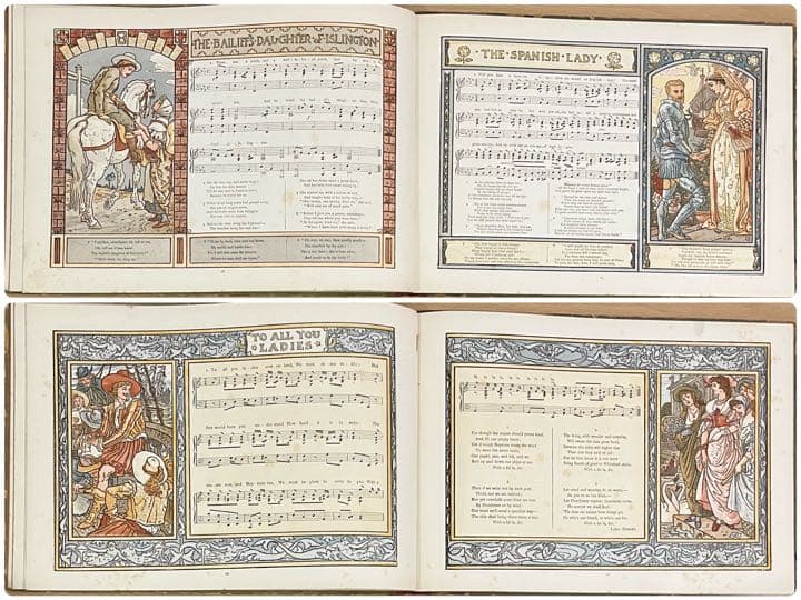 No.44超希少 アンティーク 古書 洋書 大型楽譜絵本 ウォルター・クレイン