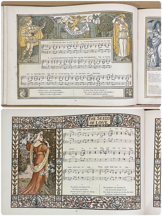 No.44超希少 アンティーク 古書 洋書 大型楽譜絵本 ウォルター・クレイン