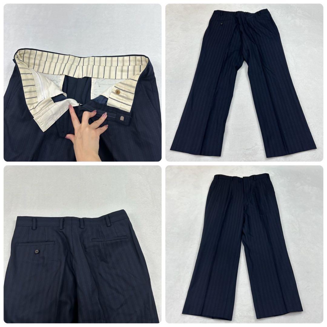 I236 M バーバリー カシミヤ混 スーツ上下 ネイビー メンズ