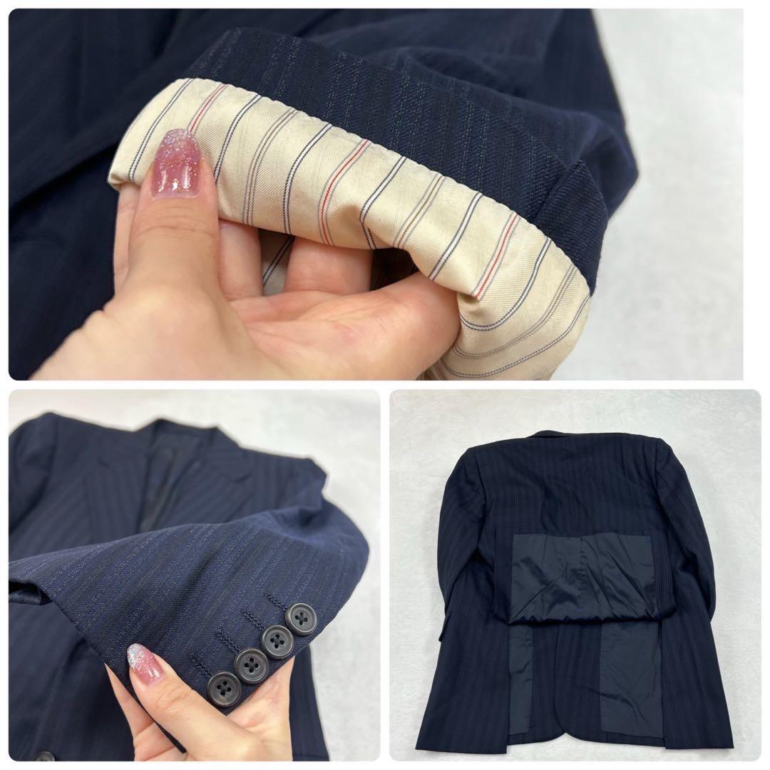 I236 M バーバリー カシミヤ混 スーツ上下 ネイビー メンズ