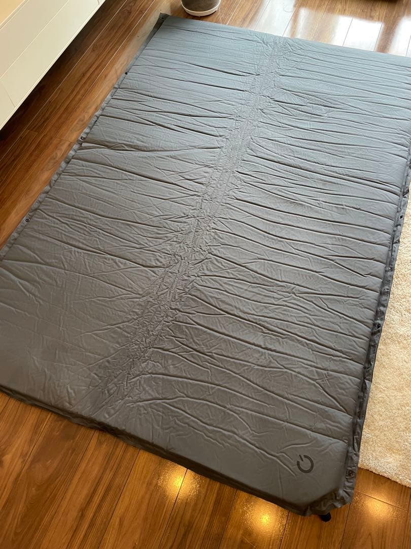 クイックキャンプ 車中泊マット 8cm ダブル グレー キャンプ 極厚