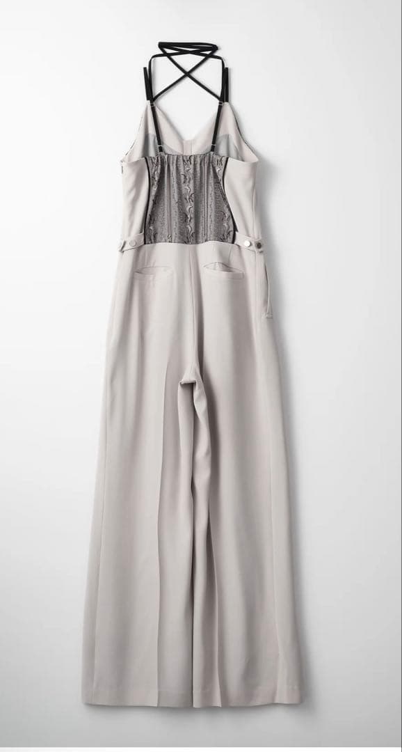 サロペット・オーバーオール・オールインワン Petal lace overalls (Ice gray)