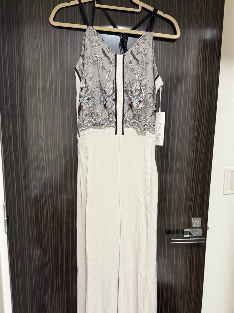 サロペット・オーバーオール・オールインワン Petal lace overalls (Ice gray)