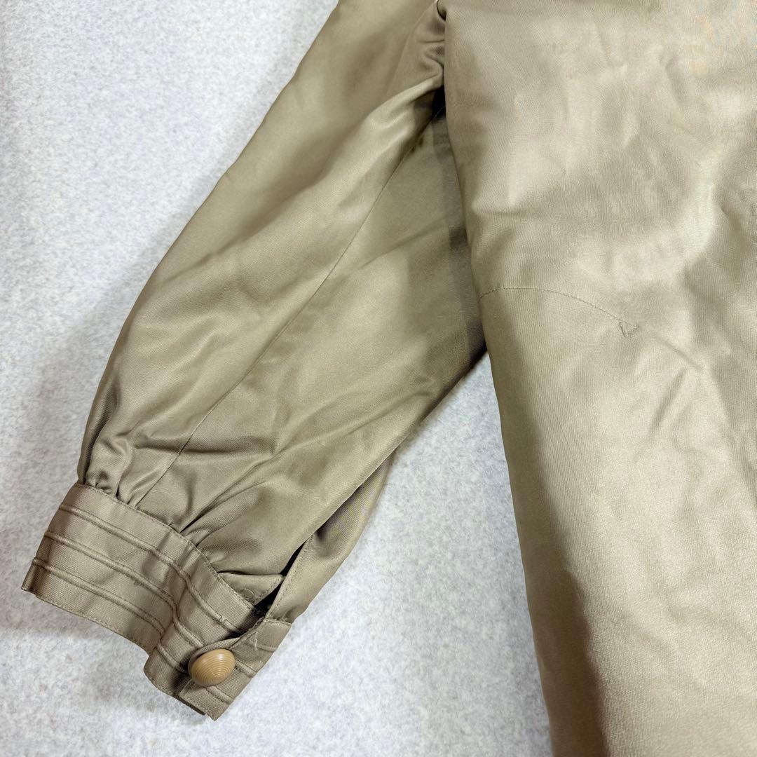 カネボウシルク　毛皮ライナー付き　スタンドカラー　ロングコート　ラム/ミンク　絹