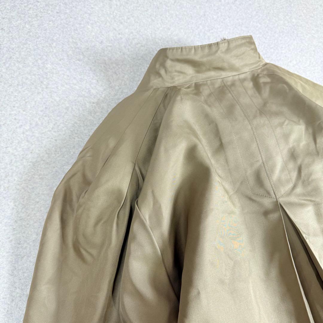 カネボウシルク　毛皮ライナー付き　スタンドカラー　ロングコート　ラム/ミンク　絹