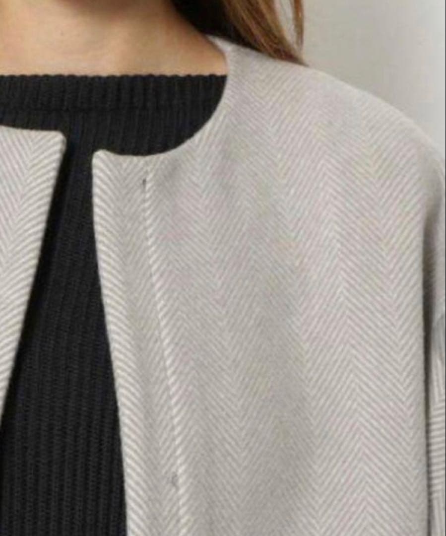 トゥモローランド Des Pres ウールモッサコクーン　ノーカラーコート