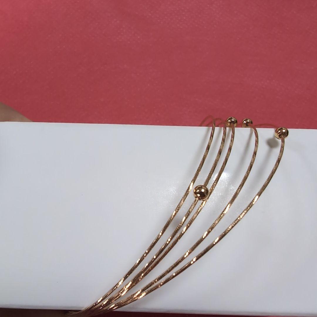 GSTV　K18PGシャインカット5連フリーバングル(未使用品)