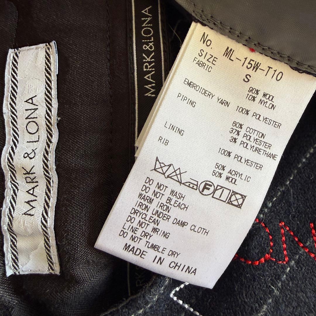 起毛素材　秋冬　マークアンドロナ　ジョガーパンツ　総柄　S〜M相当　紺　ネイビー