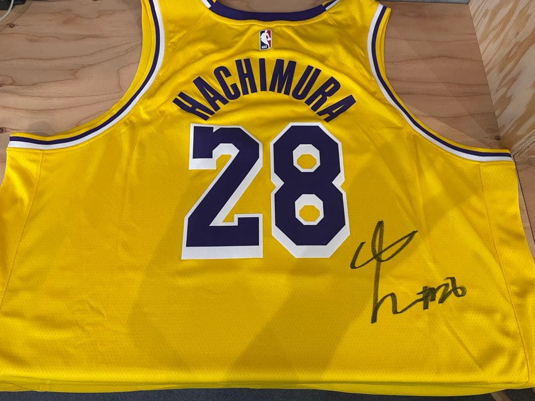 真正証明書あり　八村塁 サイン入り ユニフォーム レイカーズ　3XL