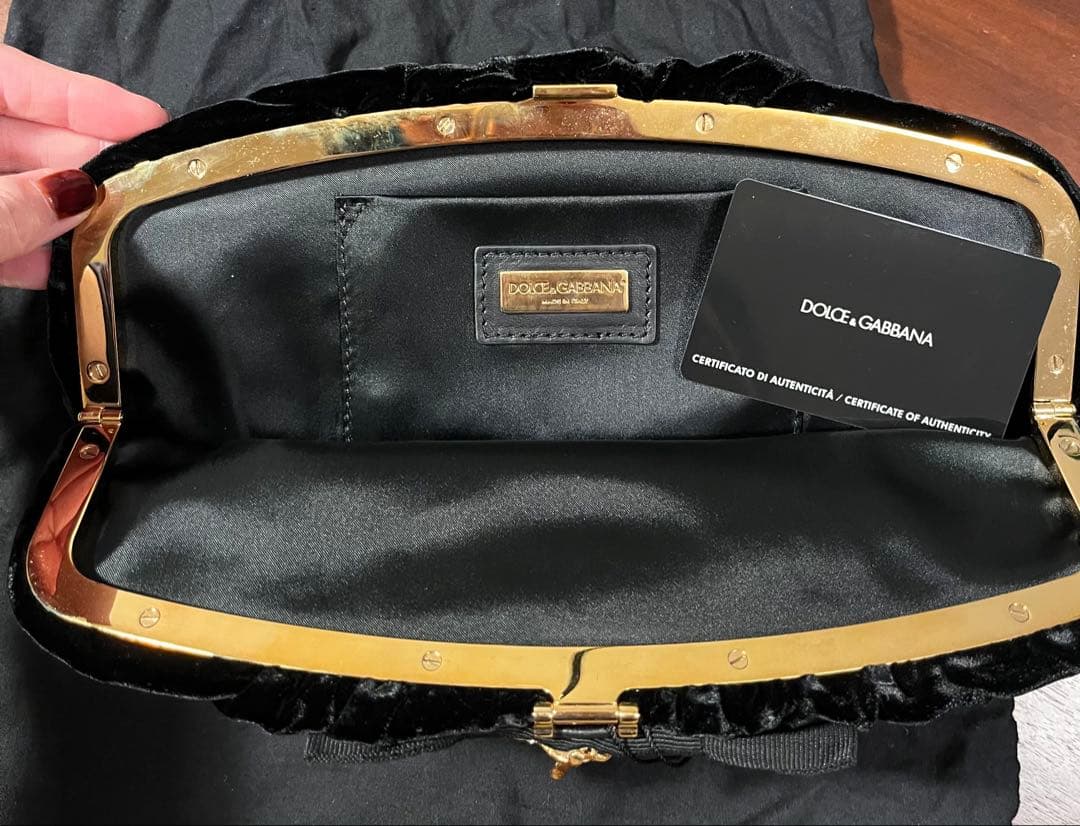 Dolce & Gabbana パーティーバッグ 黒 ベルベット