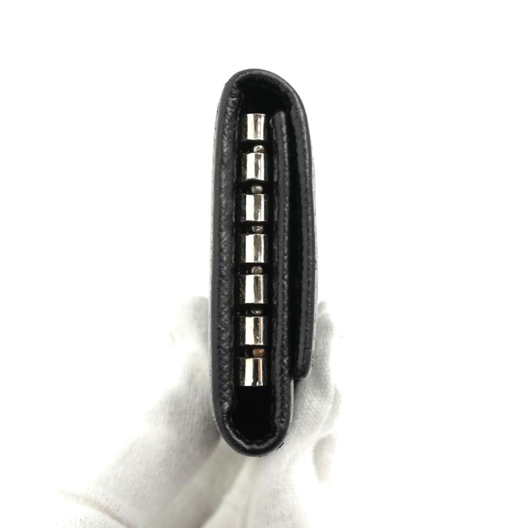 ✨未使用展示品✨　PRADA キーケース　サフィアーノ　三角プレート　6連　黒色