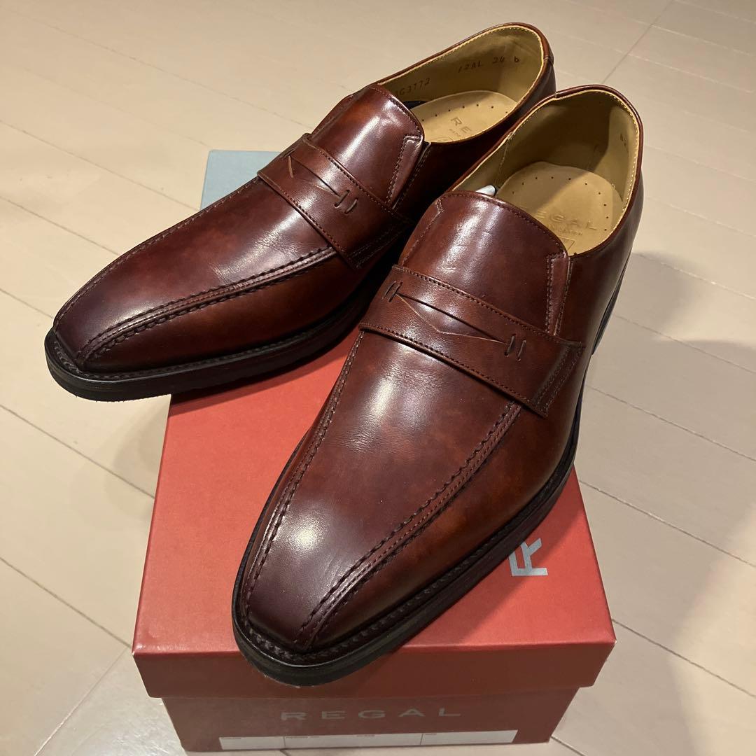 【値下げ】REGAL ブラウンレザー スリッポンビジネスシューズ