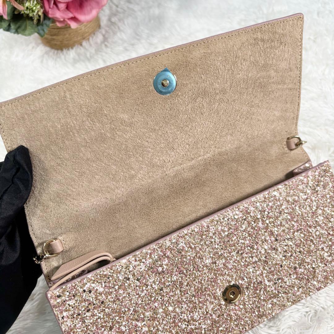 【美品】 ジミーチュウ ショルダーバッグ パーティ チェーン ウォレット ピンク