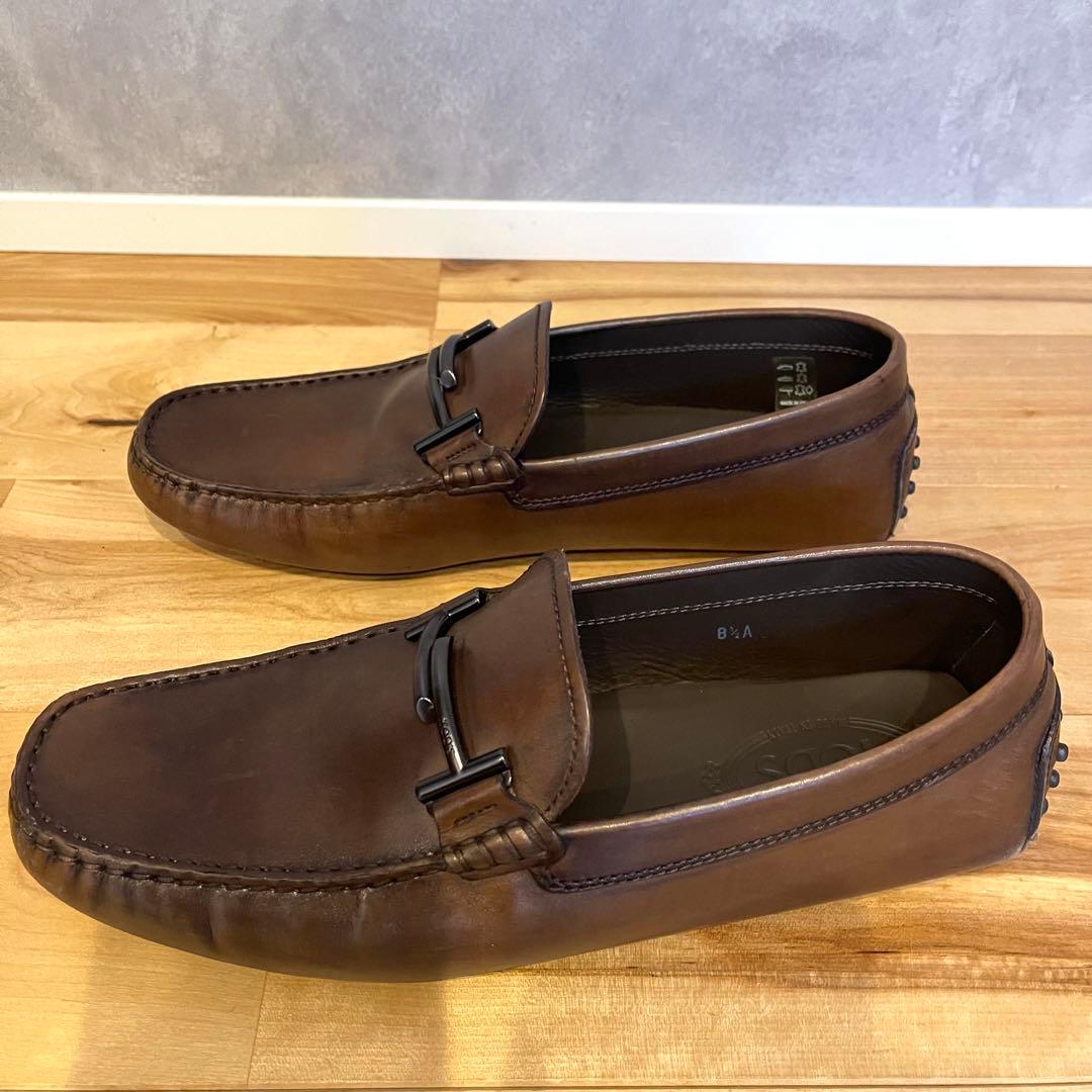 TOD'S トッズ ドライビングシューズ レザー 本革 茶 ブラウン 27.5