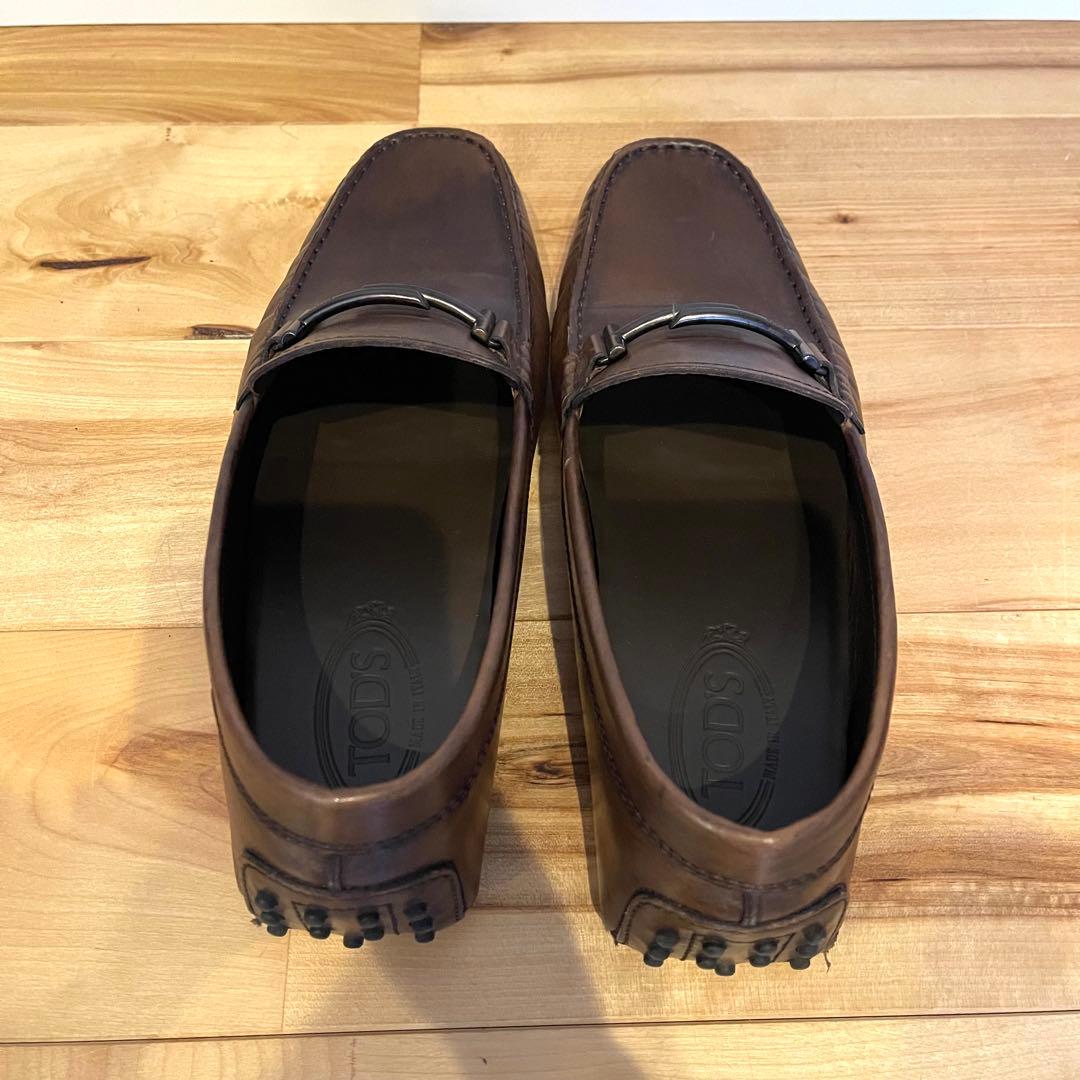 TOD'S トッズ ドライビングシューズ レザー 本革 茶 ブラウン 27.5