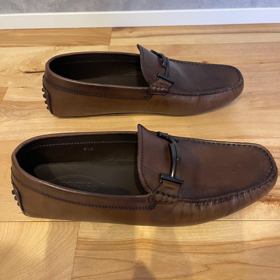TOD'S トッズ ドライビングシューズ レザー 本革 茶 ブラウン 27.5