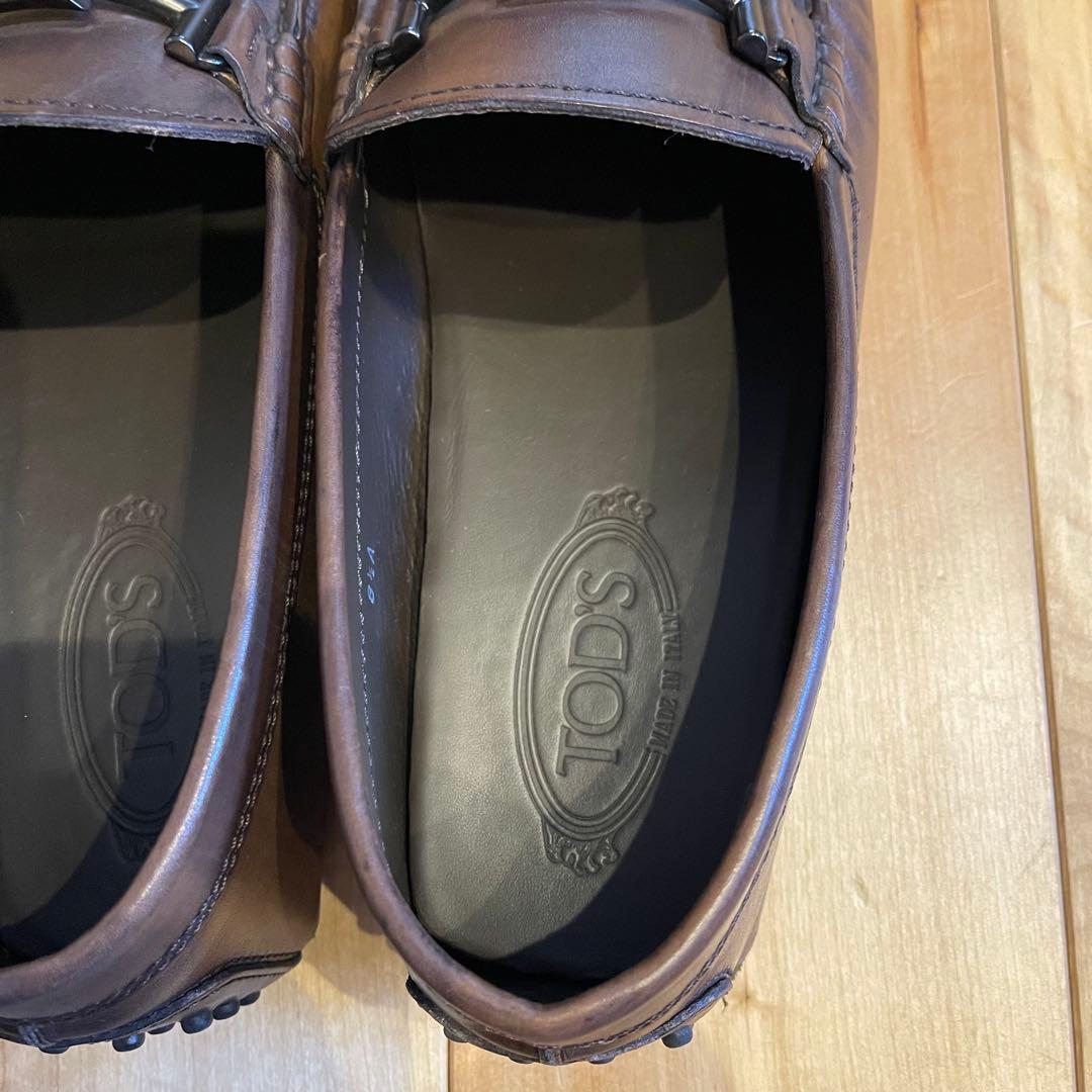 TOD'S トッズ ドライビングシューズ レザー 本革 茶 ブラウン 27.5