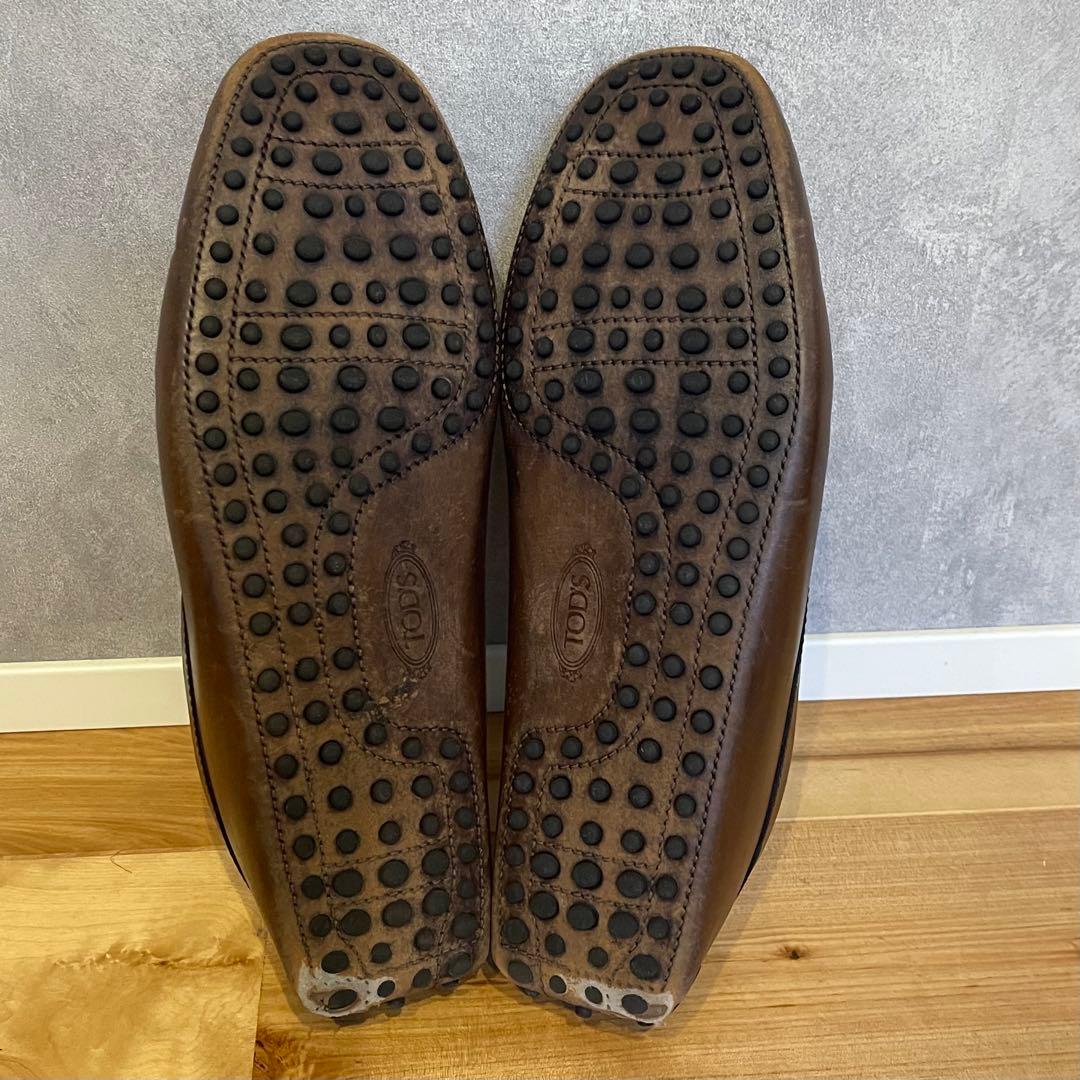 TOD'S トッズ ドライビングシューズ レザー 本革 茶 ブラウン 27.5