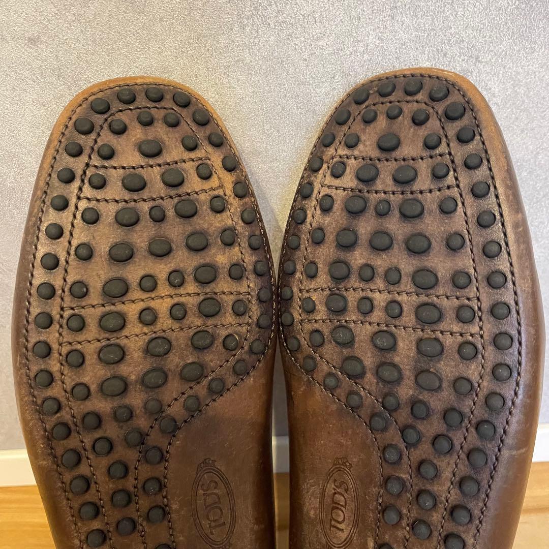 TOD'S トッズ ドライビングシューズ レザー 本革 茶 ブラウン 27.5