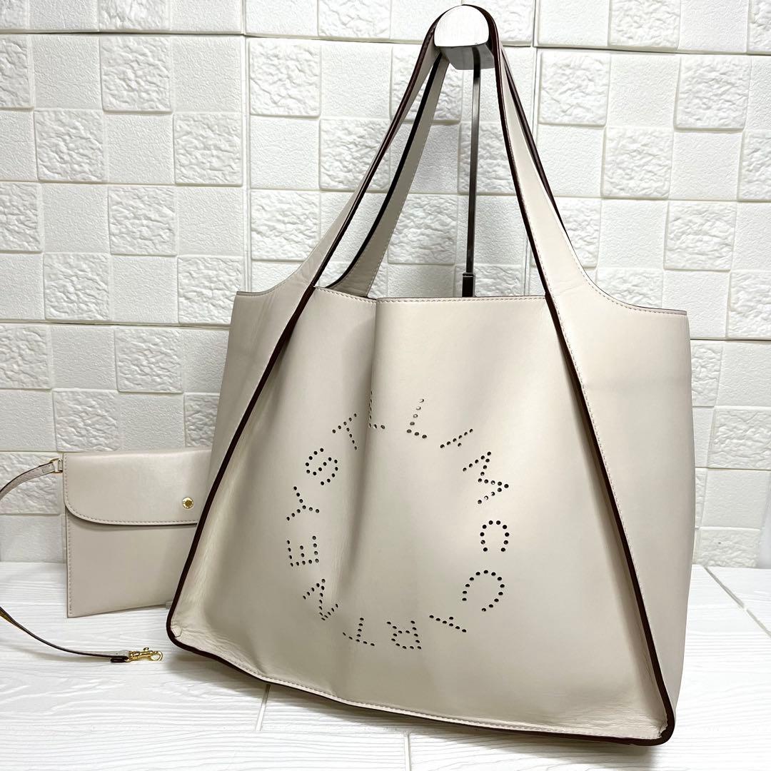 ✨未使用級✨☘️ステラマッカートニー☘️✨トートバッグ✨パンチングロゴ✨ポーチ付き✨