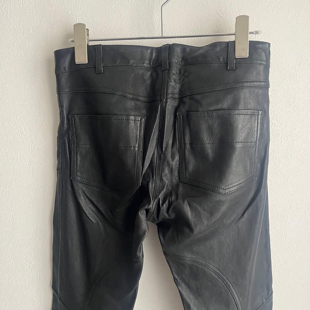 【希少✨最高級】ルイヴィトン　ラムレザー　パンツ　LVエンポスロゴ　黒　36